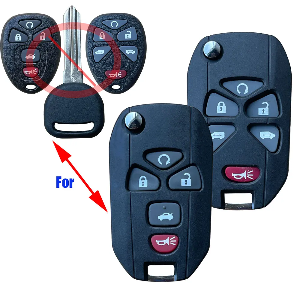 

Car Folding Key Shell For Buick G-C For Chevrolet For Cadillac Pontiac Saturn 5 6 Buttons Auto Refitting Flip Remote Key Case