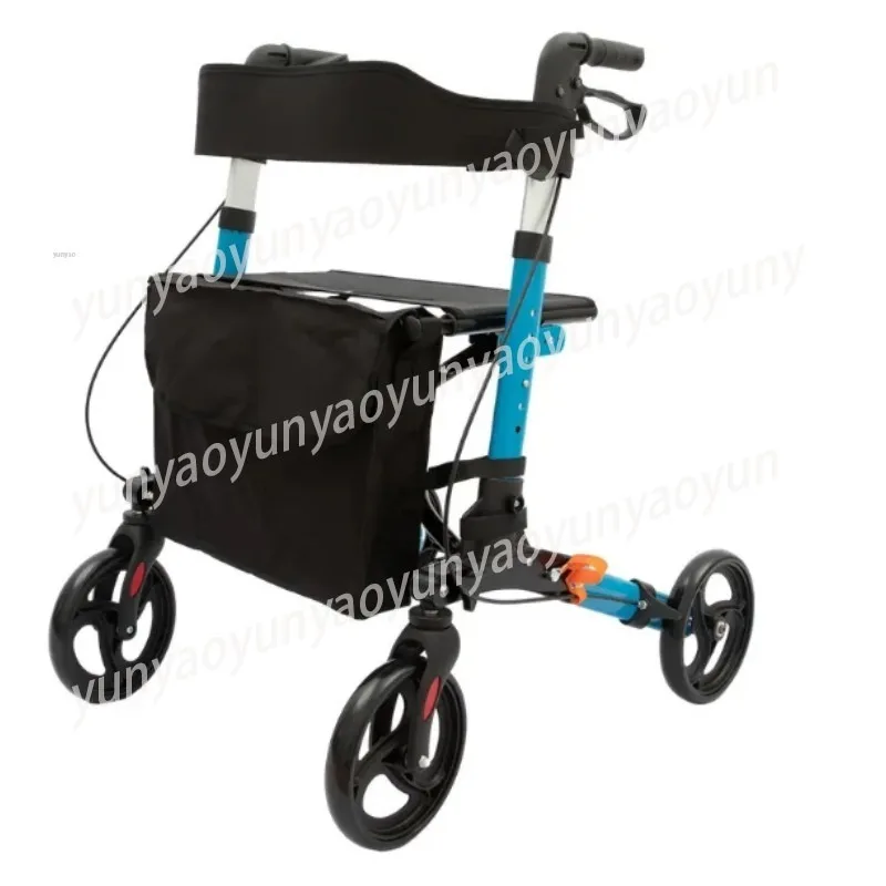 

Легкий алюминиевый ходунок-роллатор с тормозом, складная тележка для пожилых людей, четырехколесная тележка для покупок, скутер