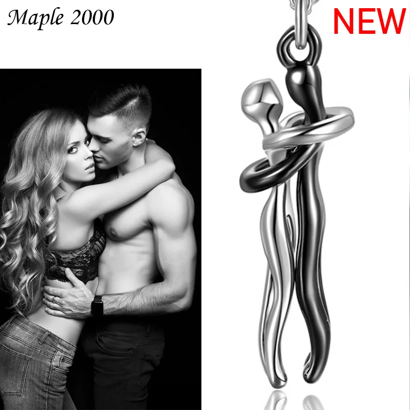 

Original Couple Necklace Personality Figure Hug Pendant Necklace Lovers Fashion Jewelry Valentine's Day Gift Free Postage Luxury