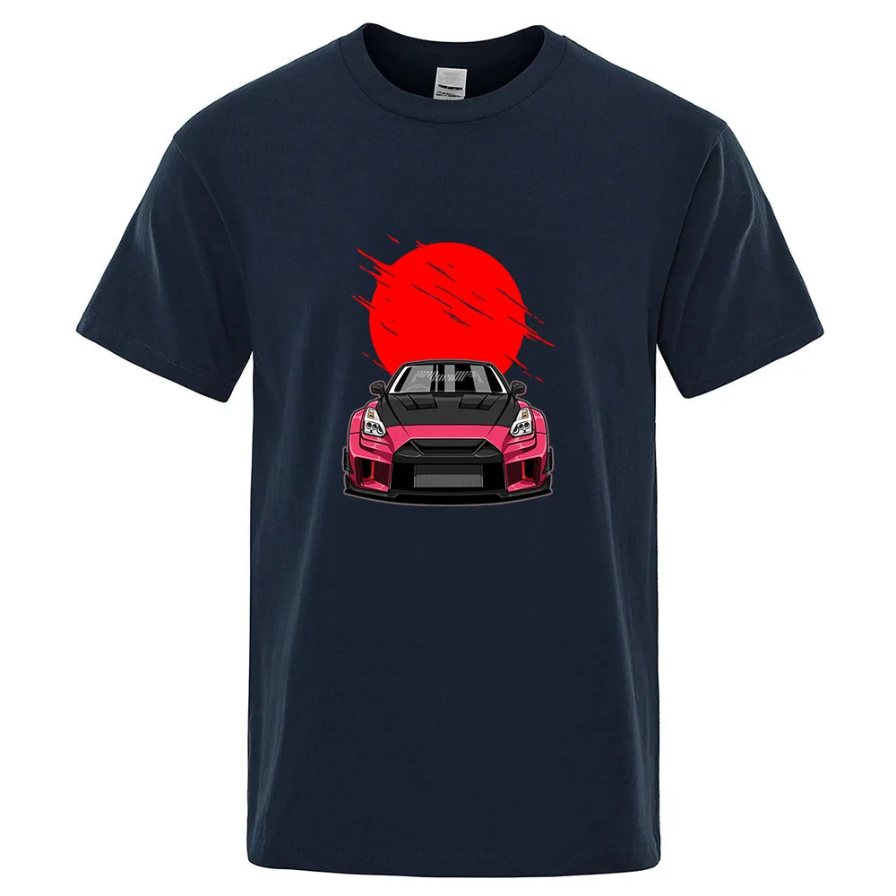 Initial D GTR R35 Print 2026 Summer New Men's Ordinary Solid Color Short Sleeve Shirts Fashion Casual Quick-drying Top