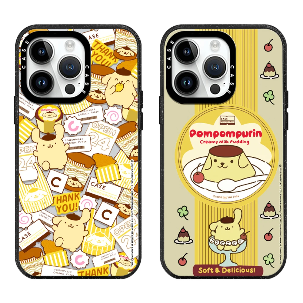 

Sanrio Pom Pom Purin Acrylic With MagSafe Phone Case For iPhone 16 15 14 13 12 11 Pro Max Cartoon Cute Anti-drop Back Cover