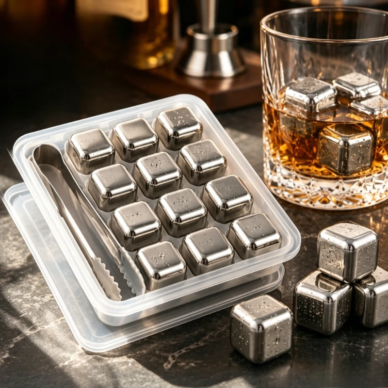 Beer Wine Reus - 4/6/8/12pcs Stainless Steel Ice Cube Bar