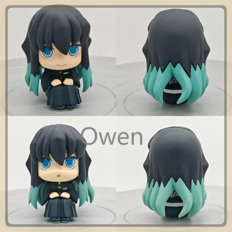 Inosuke Tanjiro Shinobu Giyu Zenitsu Muichiro Chibi Sitting Figure Demon Slayer Kimetsu No Yaiba PVC Anime Model Cute Toys Gifts view 6