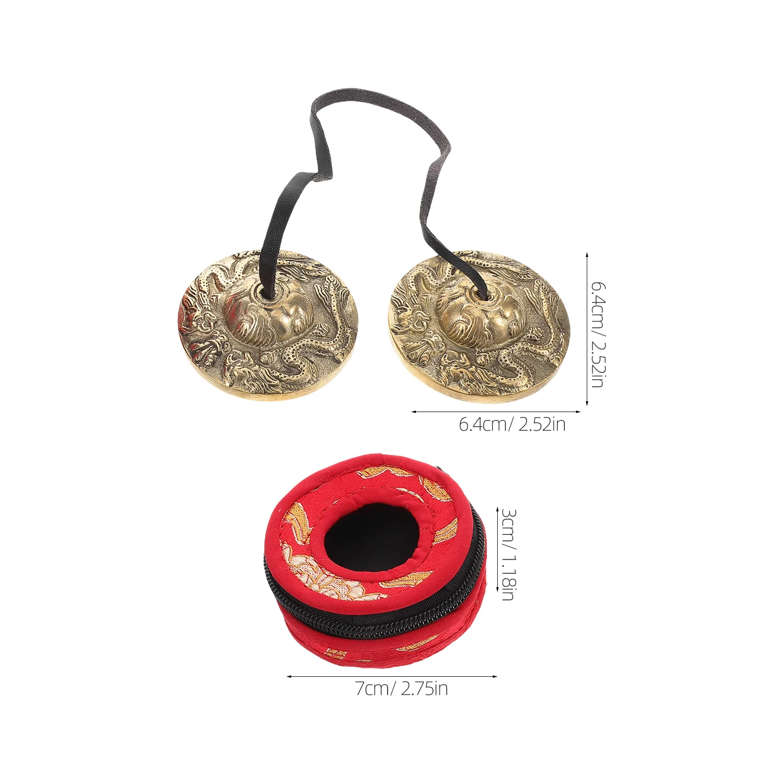 مجموعة أدوات قرع تقليدية على شكل جرس التنين من النحاس النيبالي لتصميم يدويا للتأمل واليوجا