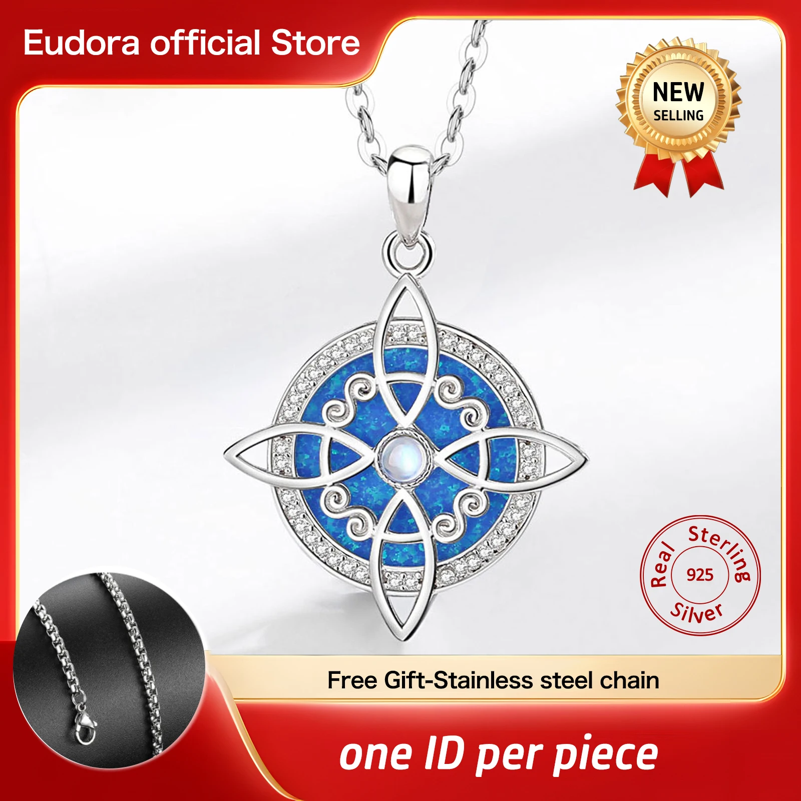 

Eudora Nudo de Bruja Plata 925 Original Necklaces for Women Men Opal 925 Sterling Silver Witches Knot Jewelry Amulet Gift