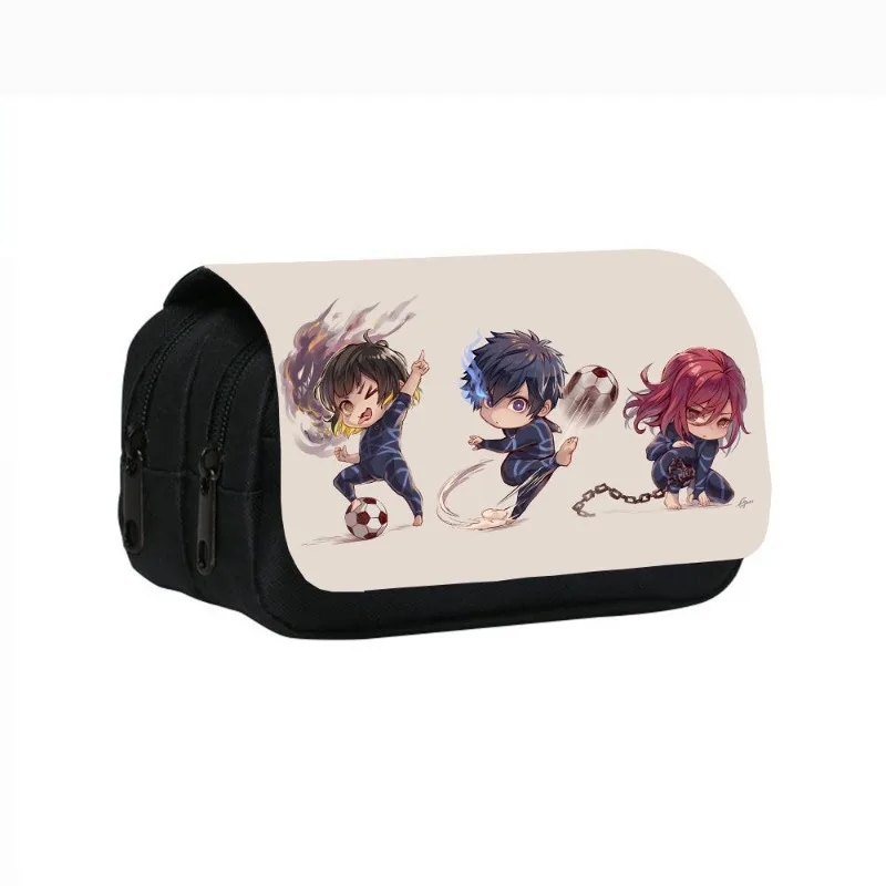 Blue Lock Isagi Yoichi Nagi Seishiro Anime Stampa Borsa per matite di grande capacità Borsa per cancelleria per studenti Regalo di compleanno