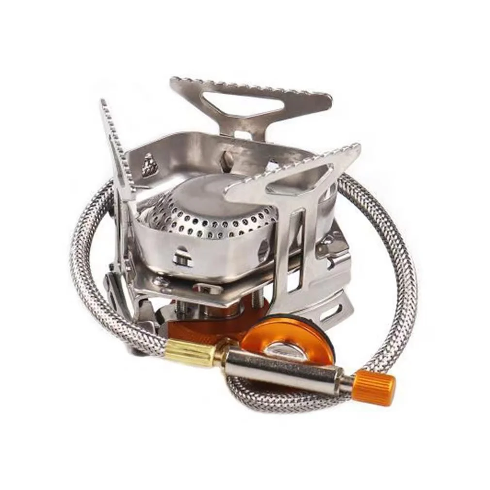 Outdoor Gas Burner Portable Wind Proof Electric burner Camping Strong Fire Flat Gas Belt Electronic Ignition Equipments Stove