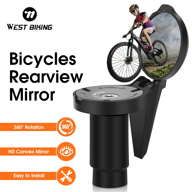 

WEST BIKING 1PC Universal Bicycle Rearview Mirror Adjustable Rotate Bike Cycling Handlebar View for MTB Road Bike Accessories