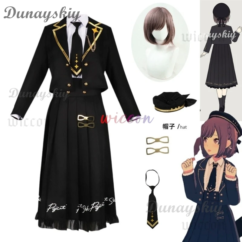 Nuevo Shinonome Ena Cosplay Anime proyecto PJSK Sekai March Enanan disfraz uniforme negro traje falda traje de fiesta para mujer