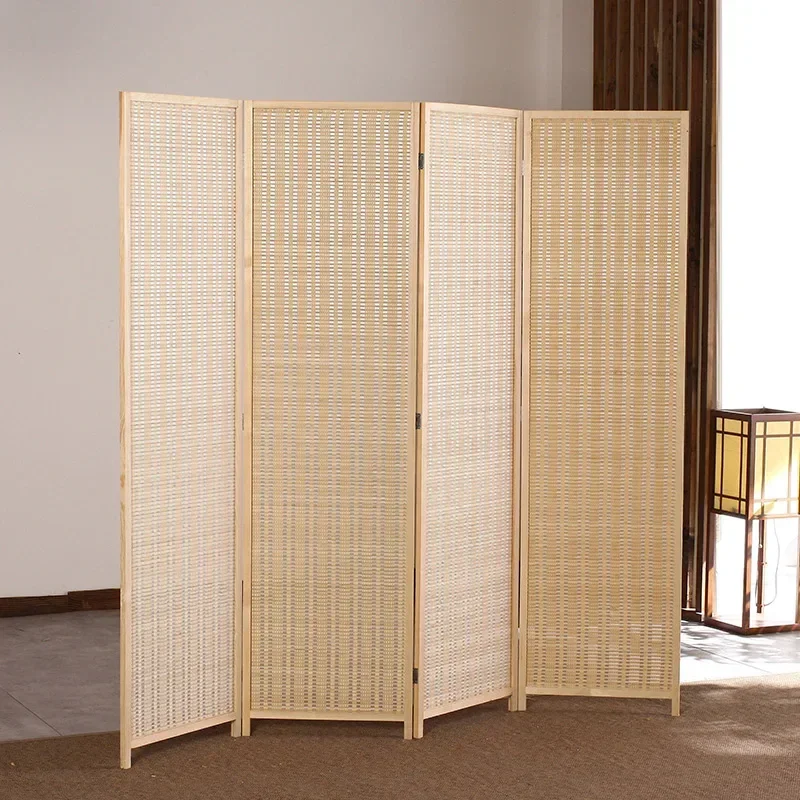 Bamboo court standing screen, modern minimalist tea house, hotel private rooms, private rooms, movable folding and sliding