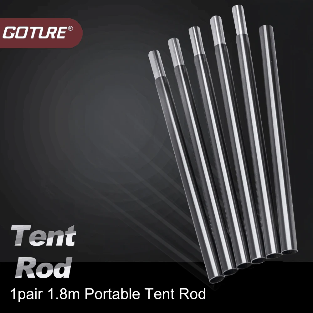 

Goture 1pair 12 Sections Lightweight Tent Rod 1.8M 7705 Aluminum Tarp Pole Tent Poles Accessories with Bags For Outdoor Camping