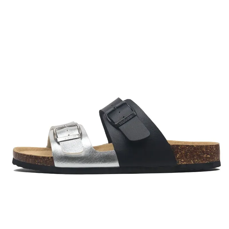 

Summer Beach Cork Slippers Sandals Casual Double Buckle Clogs Sandalias Women men Slip on Flip Flops Flats Shoes