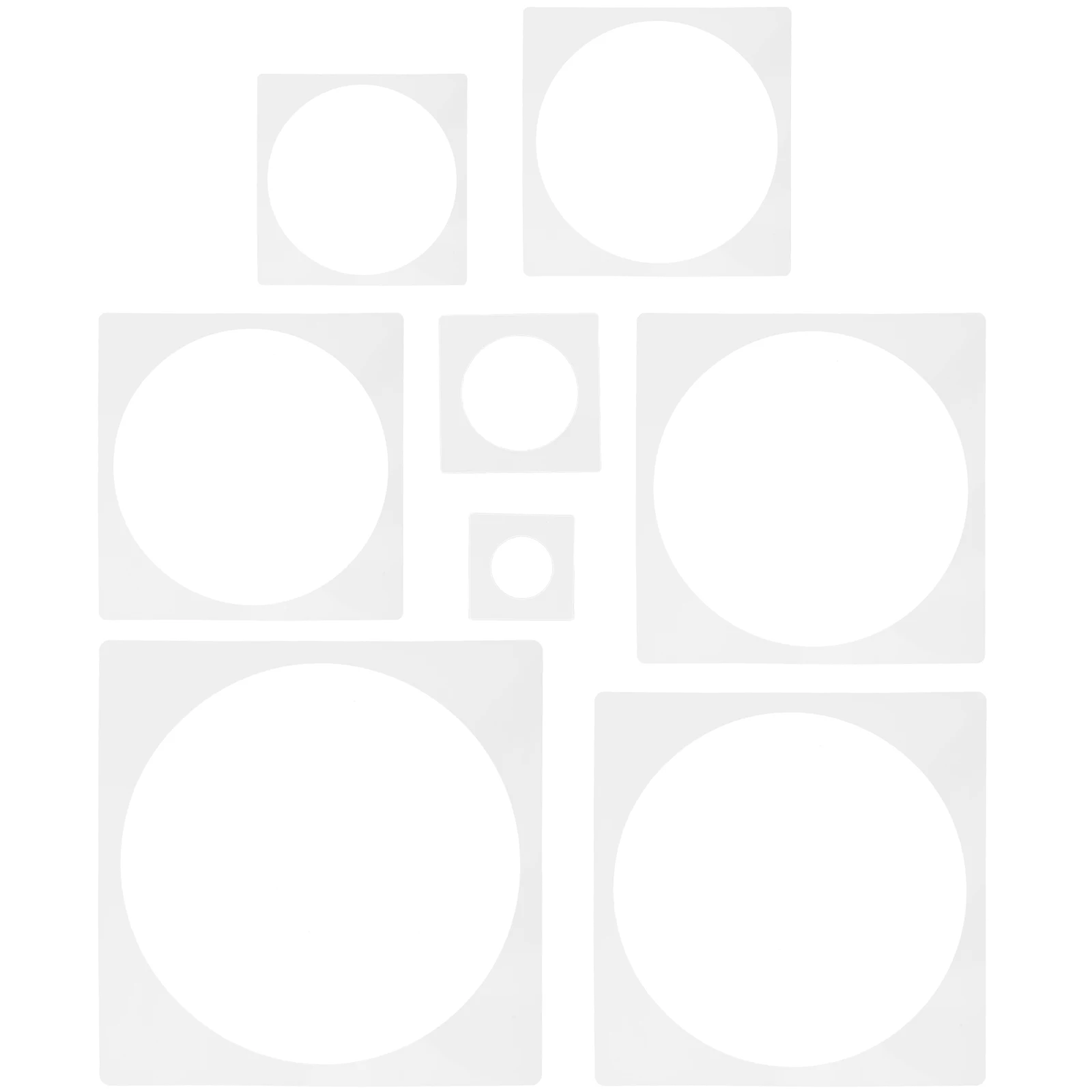 8 قطعة استنسل دائرة بلاستيكية ذاتية الصنع قوالب قابلة لإعادة الاستخدام للرسم الحرفية وسكرابوكينغ الأشكال الهندسية والمشروعات الفنية #6