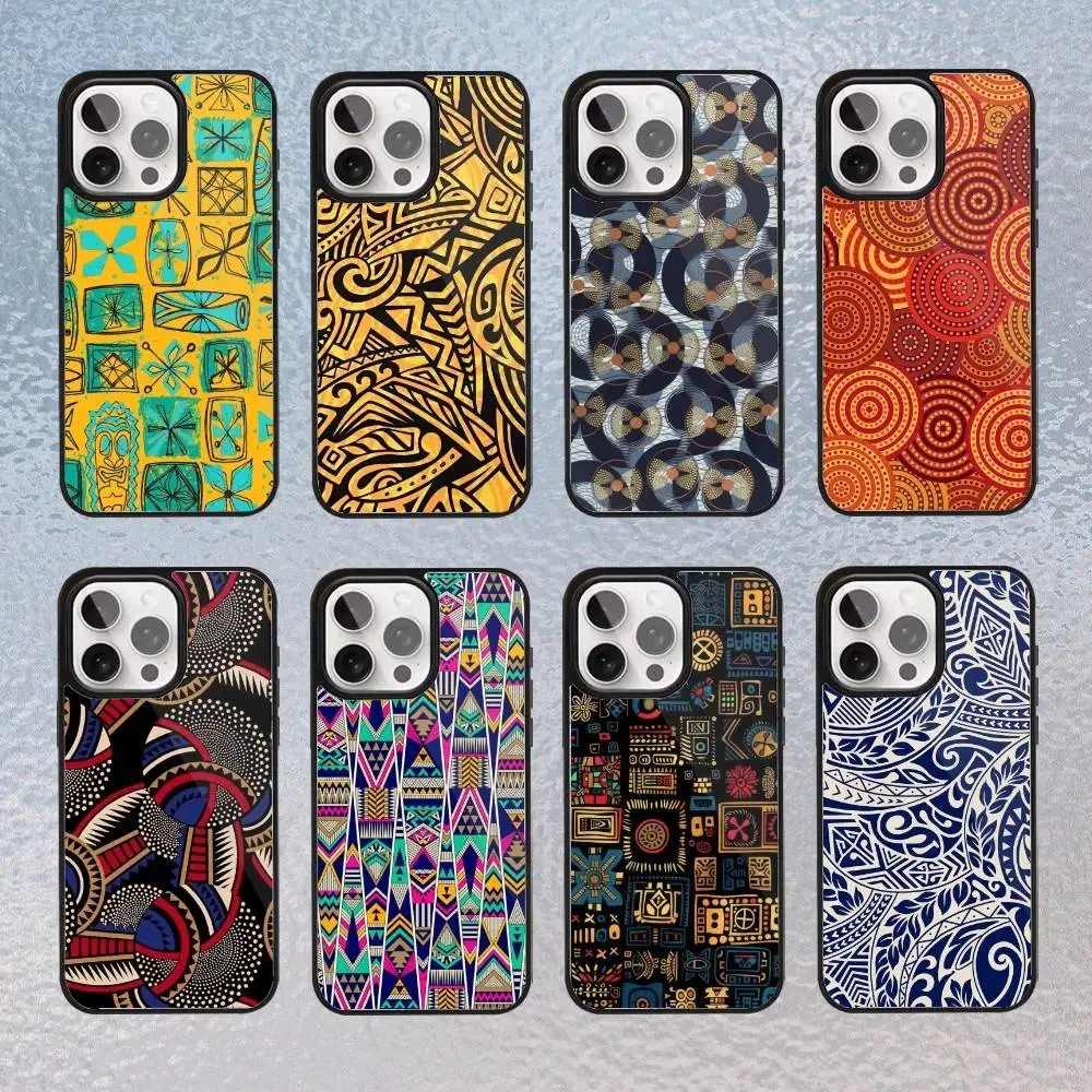 

African Wax Fabric Phone Case For iPhone17,16,15,14,13,12,11 Plus,Pro Max Magnetic Magsafe Wireless Charging