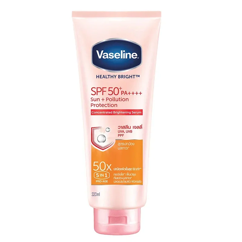 Vaselina 50x Essência Clareadora Corpo Protetor Solar Soro Fresco Proteção Anti-UV Duradouro À Prova D 'Água Facial Anti-sol Reparação 320ml