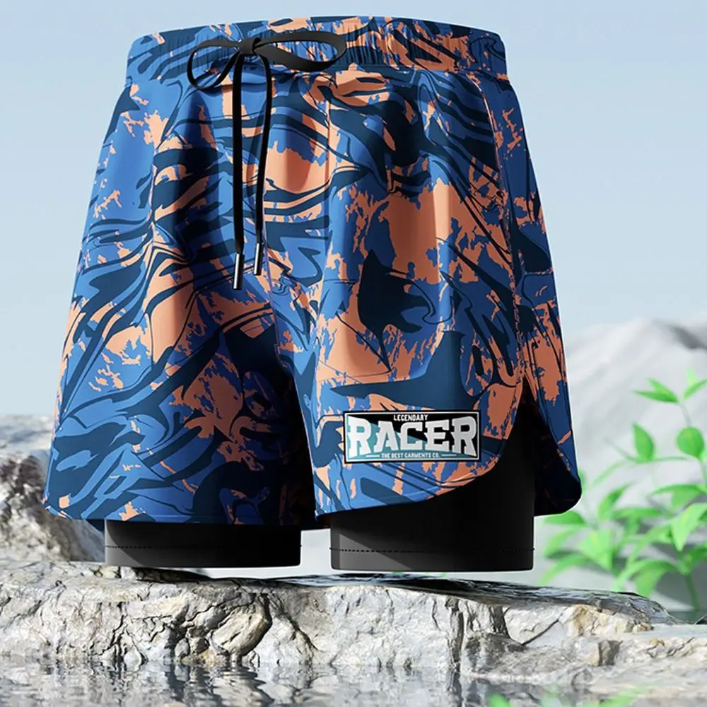 

L-5XL Men's Swimming Trunks Quick Drying Swimsuit Beach Pants Five Point Style Thicken Flat Angle Swim Trunks Beach