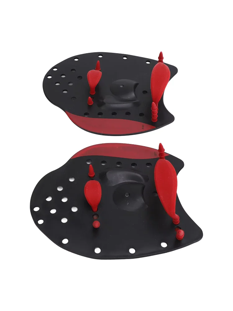 Hand Paddle Silicone Polypropylene Comfortable Anti Slip Perforated Holes Swimming Hand Paddles with Mesh Bag for Exercise