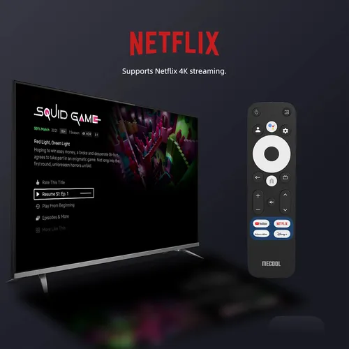 Imagen 2 del producto MECOOL Original KM7 PLUS Netflix TV Box 2GB16GB Android Smart TV 11 certificado por Google 4K Amlogic tvbox ip tv WIFI hebreo árabe