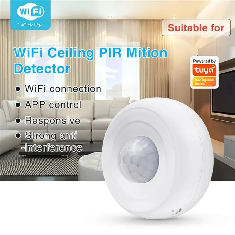 

A29F-Tuya Smart Wi-Fi Инфракрасный детектор WIFI PIR-датчик Поддержка Alexa и Google для обеспечения домашней безопасности