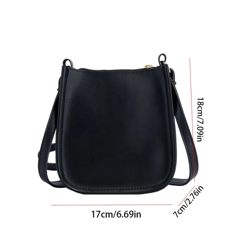 Pu Leather Small Square Bag Simple Mobile Phone Bag White Shoulder Bag Black Handbag Crossbody Bag Travel