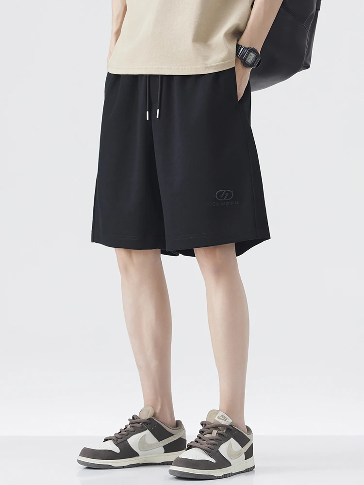 

Casual Loose Fitn Men's orts Summer Trendy Outerwear Khaki Color Breathable Polyester Cotton Blend Youth Faion