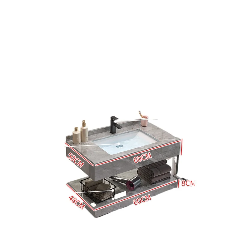 Простой умывальник, туалетный столик для ванной комнаты, винтажная перегородка, винтажный туалетный столик для ванной комнаты, светло-серый Armadi Aperti, мебель для дома