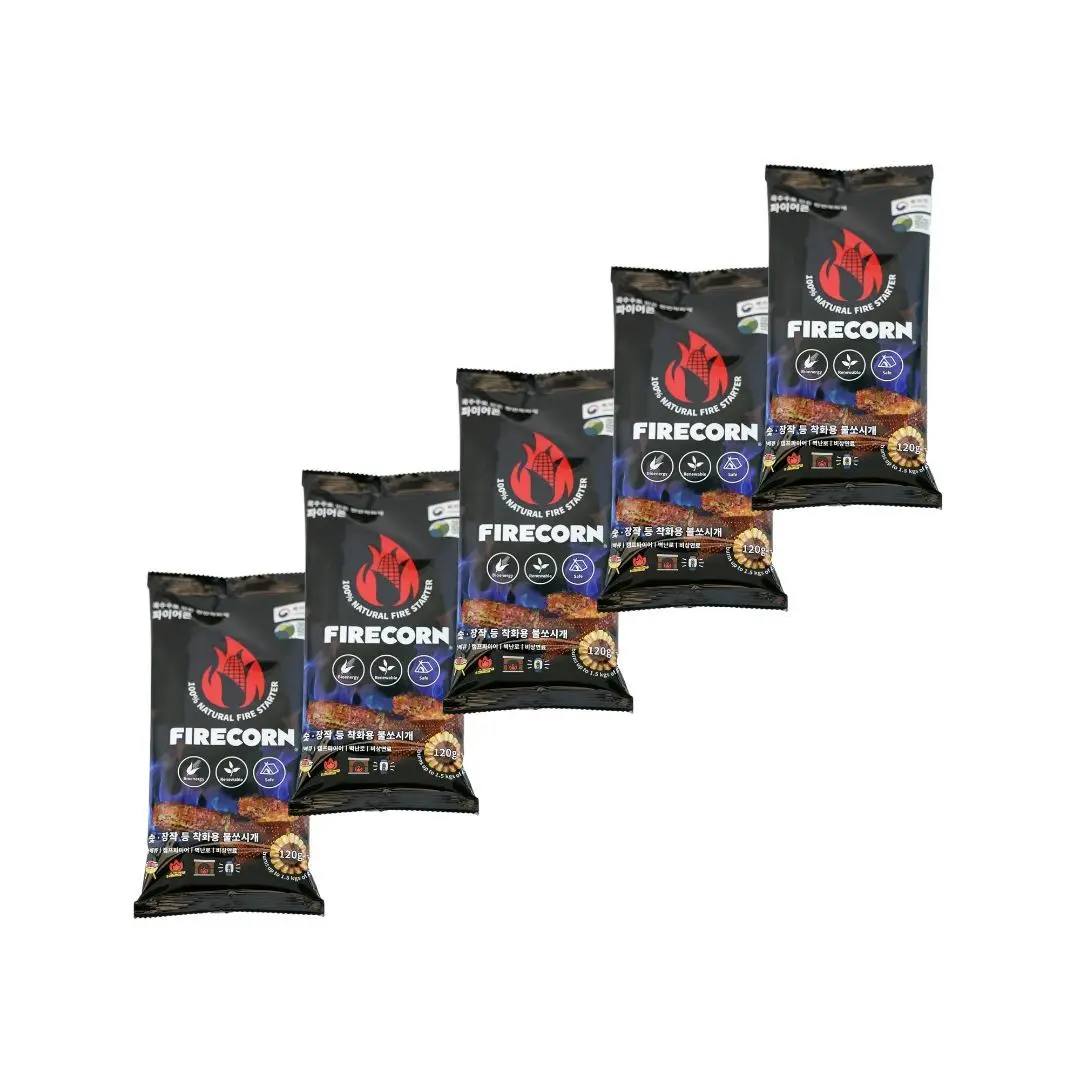 Welcon Firecon 120g 5 paquetes de encendedor de carbón para leña de arrancador de fuego natural de maíz