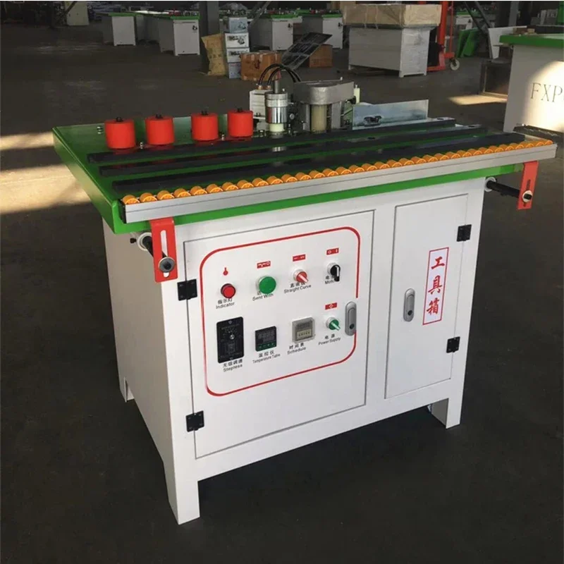 with Pneumatic  Pedal Woodworking Machinery Desktop Manual Double-Sided Gluing and Edge Sealing Machine for Irregular Panels