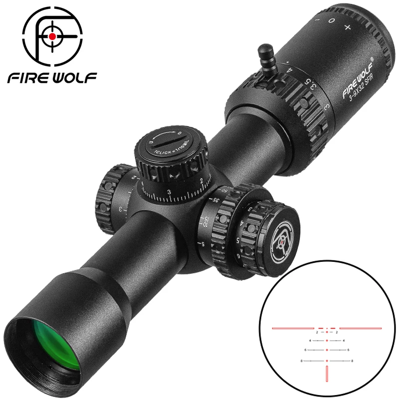 

FIRE WOLF 3-9X32 SFIR Scope Tactical Riflescope Airsoft Sight PCP Spotting Hunting Optical Collimato Rifle Scopes