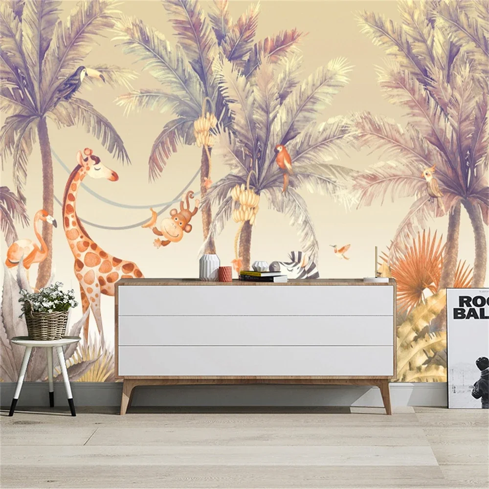 Custom Restaurant Palm Tree Wallpaper Sofa Background Southeast Asia Monkey wallpapers Bedroom home improvement art wall decor