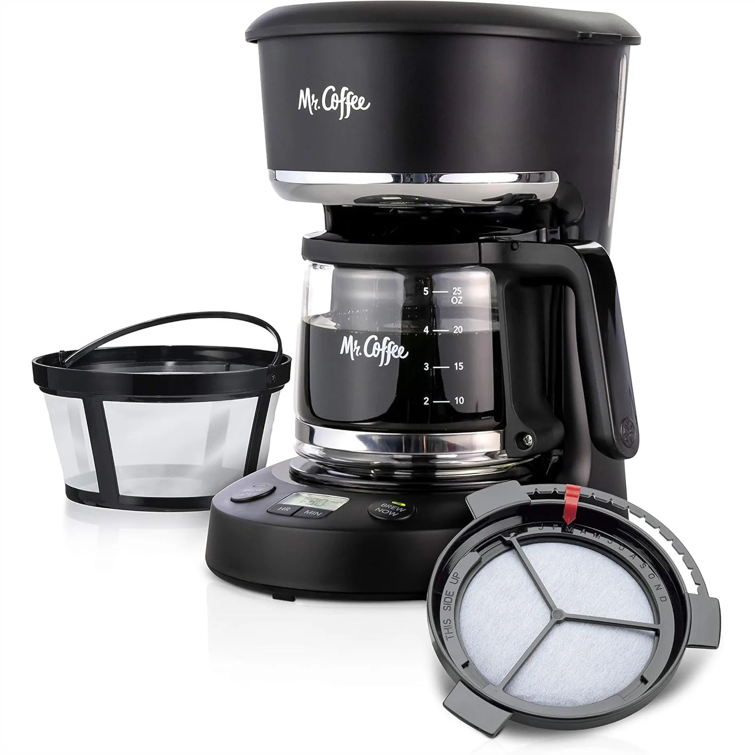 

Programmable Coffee Maker 5 Cups, Compact Design with Auto Pause & Auto Shut-off, 25 oz Capacity