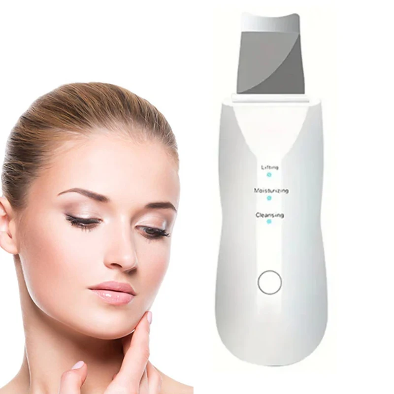 Vibrate Skin Scrubber Peeling Blackhead Remover Deep Face Cleaning Ultrasonic Ion Ance Pore Cleaner Facial Shovel Cleanser