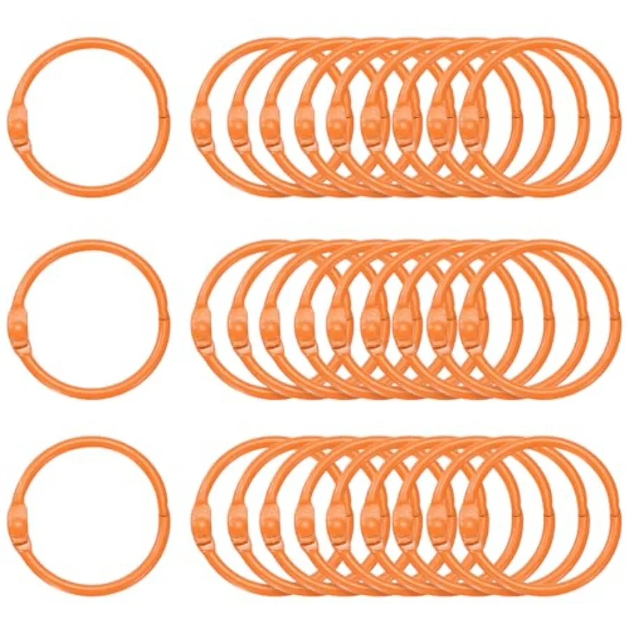 

50pcs Binder Rings 1 Inch Loose Leaf Binder Ring Metal Book Rings Colorful Loose Leaf Rings for Index Cards Keychain Key Notebo