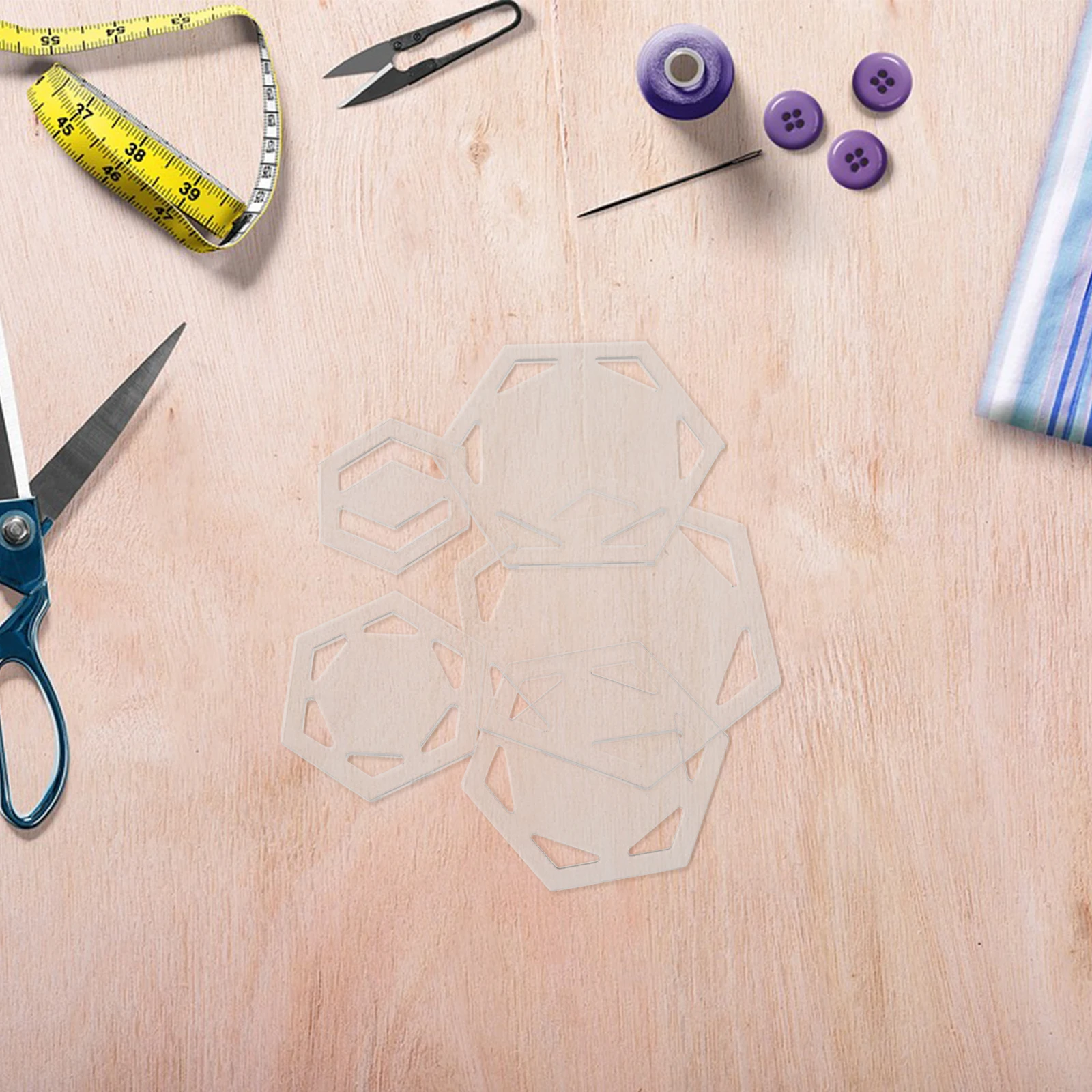 

5Pcs Acrylic Hexagon Quilting Templates Transparent Reusable for DIY Patchwork Sewing Crafting Enthusiasts Quilt Templates