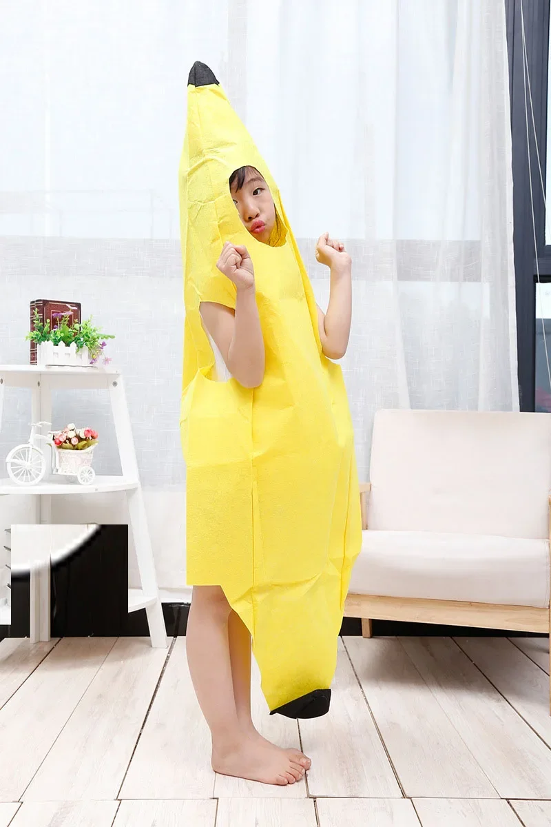 Adult Children Kids Halloween Party Children\'s Day Cartoon Fruit Vegetable Costume Cosplay Clothes Pumpkin Banana Tree Purim