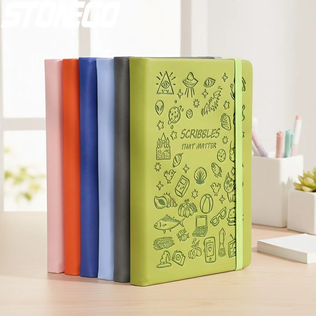 A5 Cartoon Doodle Journal 6 Color Options with Strap Perfect for Daily Life and Creativity Recording