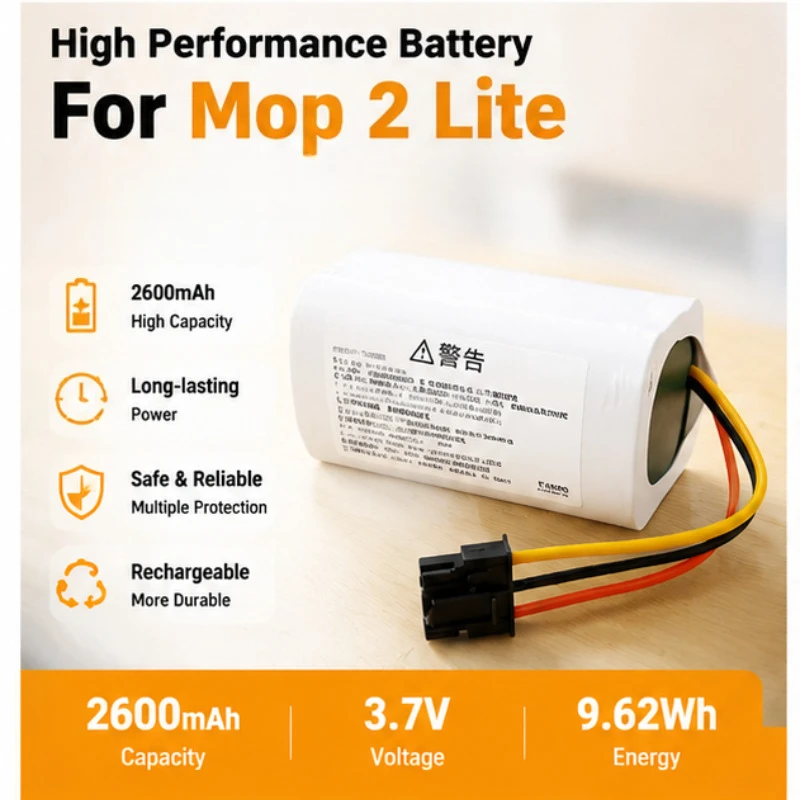 2800MAH3400MAH Suitable for Mi Home Sweeping Machine Mop 2 Lite Robot Battery MJSTL MI Robot 14.4V Long-lasting Battery Pack