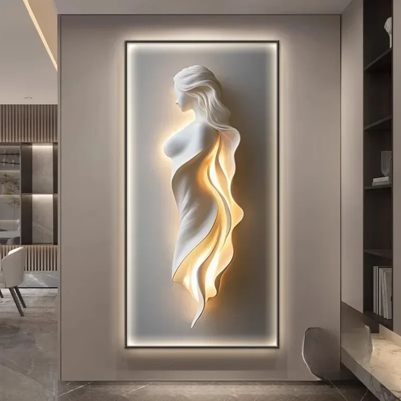 y14- Modern Light Luxury Entrance Hall Decorative Painting, Simple Abstract Corridor Corridor Hanging Art