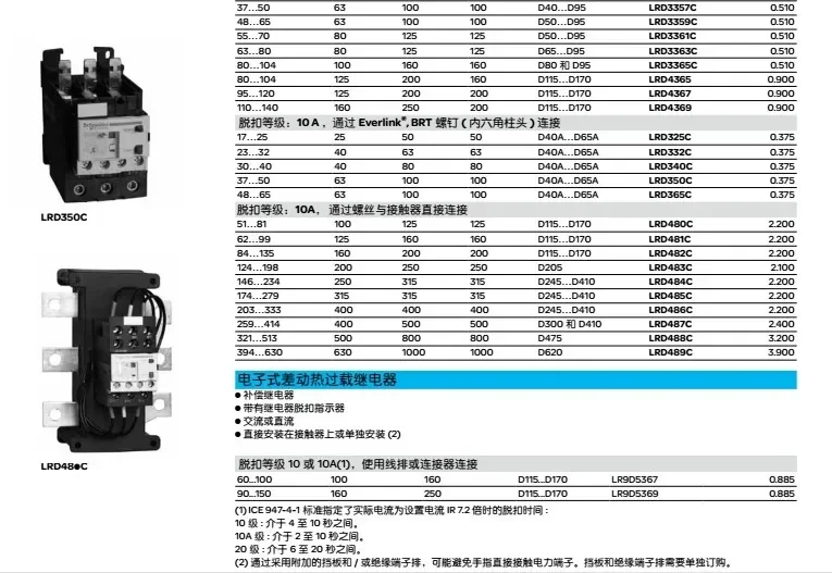 starter relay  D series  thermal overload relays - 90...150 A - class 20 LR9D5569