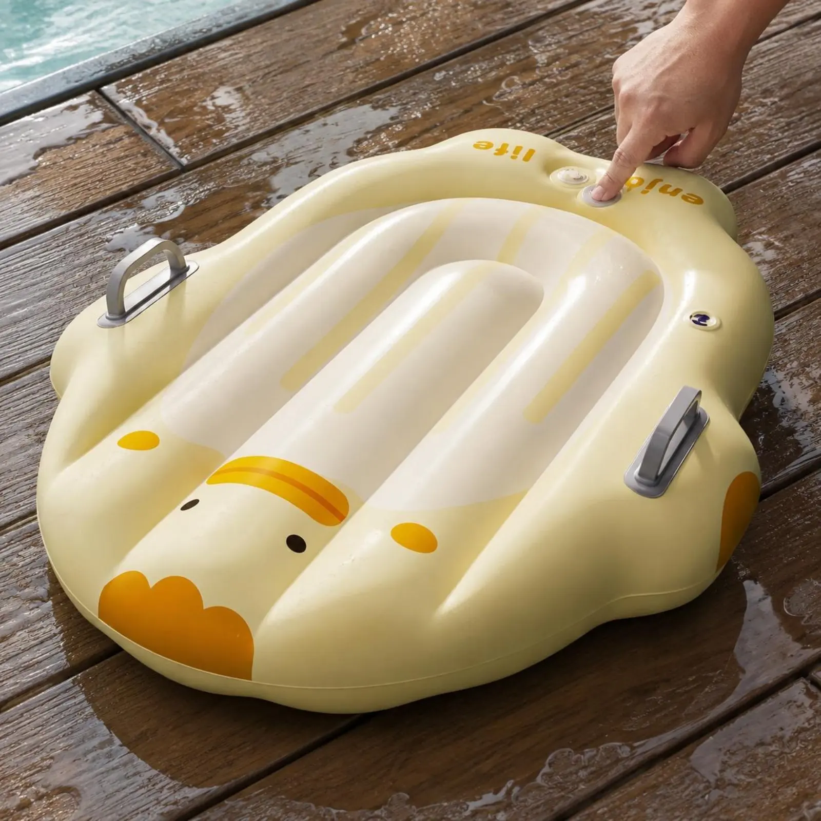 

Inflatable Body Board Sturdy Wave-Riding Body Board with Handles Inflatable Surfboard Lightweight Non-Slip for Pool, Beach
