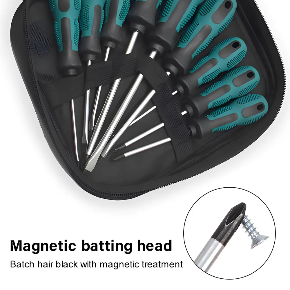 6PCS 9PCS Screwdriver Set Magnetic Household Multifunctional Cross Straight Screwdriver Manual Screwdriver Set Maintenance Tool