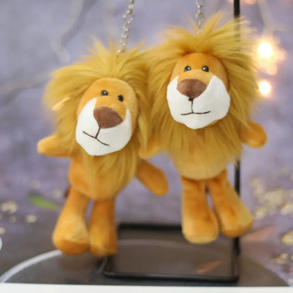 Children Gift Bag Charm Key Chain Hanging Decoration Jewelry Car Keyring Little Lion Doll Keychain Plush Doll Plush Keychain