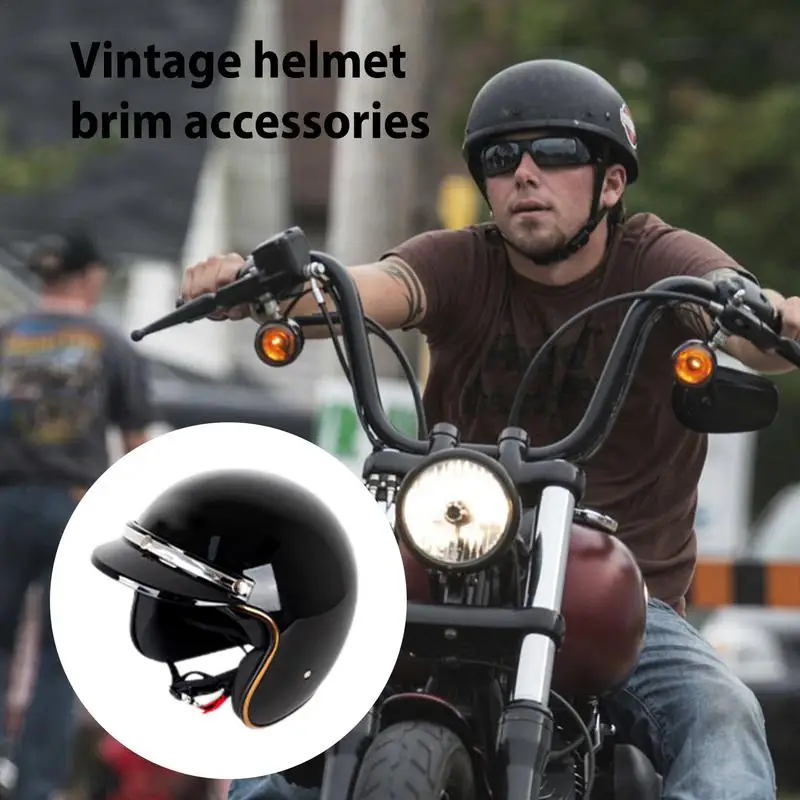 Motorfiets Zonneklep Helmen Zonneklep Met Drie Clip Ontwerp Eenvoudig Te Installeren Vintage Stijl Helmen Accessoires Voor Motorcross Half