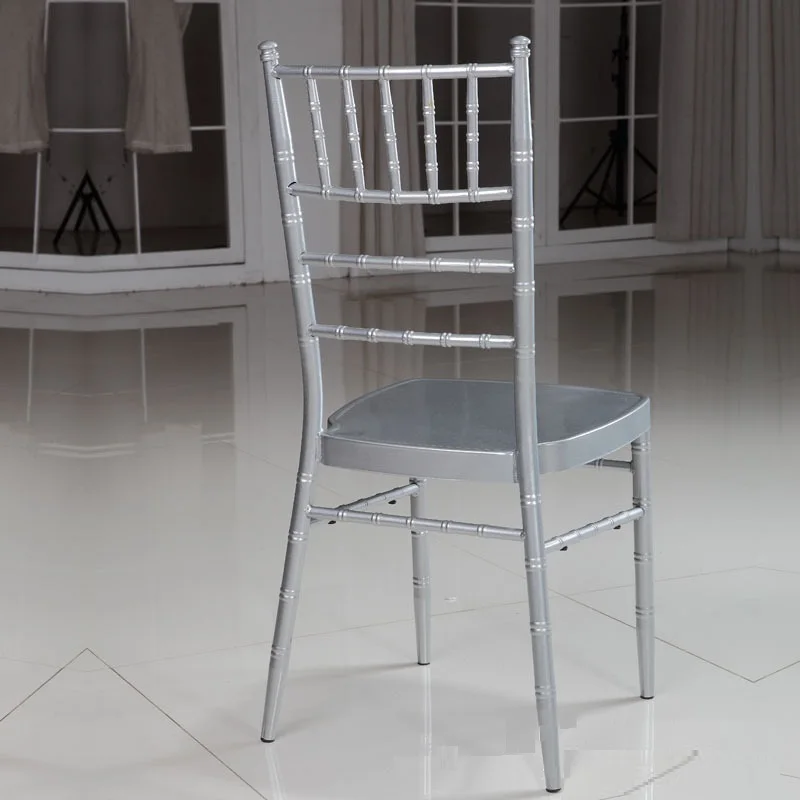 Silla Chiavari de metal blanco fuerte para fiestas de bodas, venta al por mayor