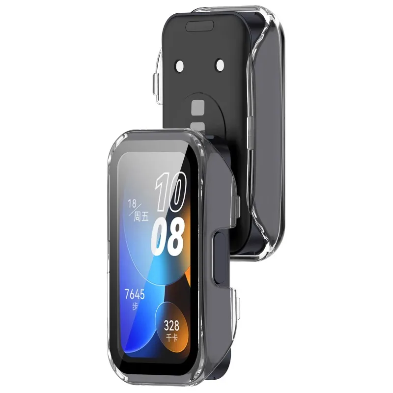 Funda de PC + correa de nailon para Huawei Band 10, pulsera deportiva transpirable para Huawei Band 9 8, funda protectora de vidrio templado HD