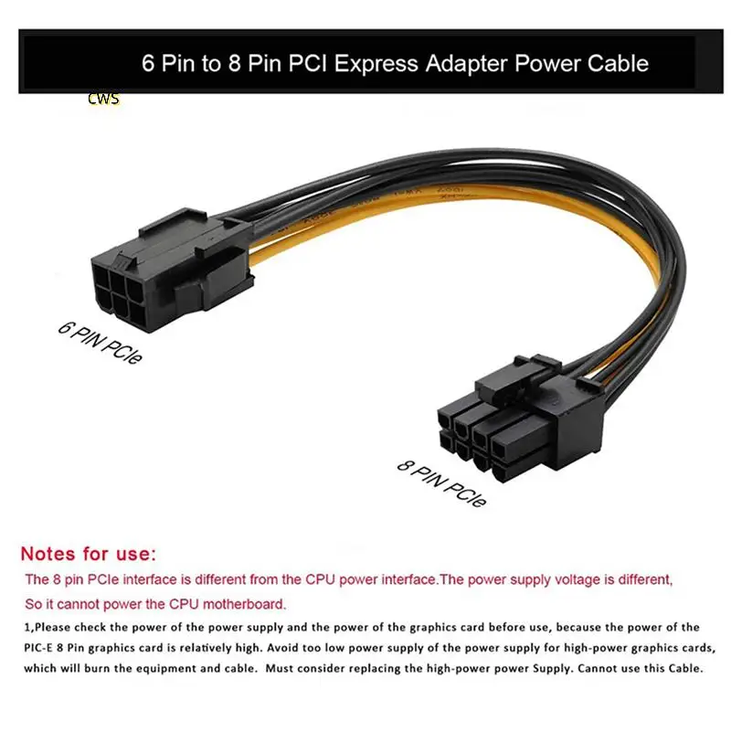 12er-Pack Grafikkarte, 6-polig auf 8-polig, PCIe-Adapter, Stromkabel (GPU-Video-Grafikkarte, Stromkabel), 7,8 Zoll