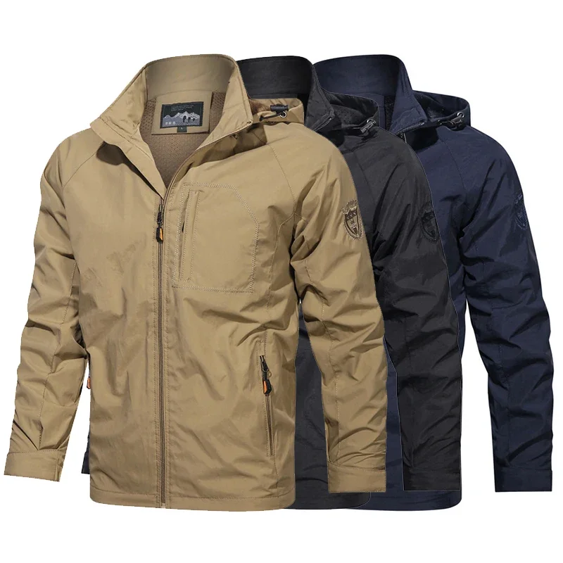 Veste de camping imperméable pour homme, pêche, randonnée, imperméable extérieur, coupe-vent, respirant, chasse, travail, vêtements pour homme, automne