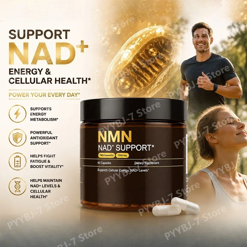 NMN Complex Supplement 1000mg Serving TMG Quercetin Resveratrol Capsules Cellular Wellness Supplement Supports Energy
