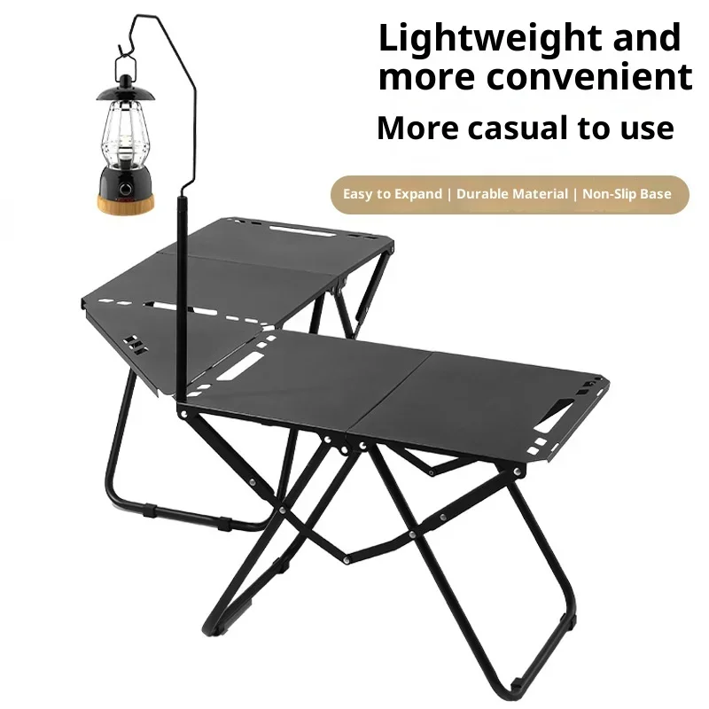 Folding IGT Camping Table Lightweight Portable Carbon Steel Tactical Outdoor Picnic Hiking Travel BBQ Tailgate Pliante Trims