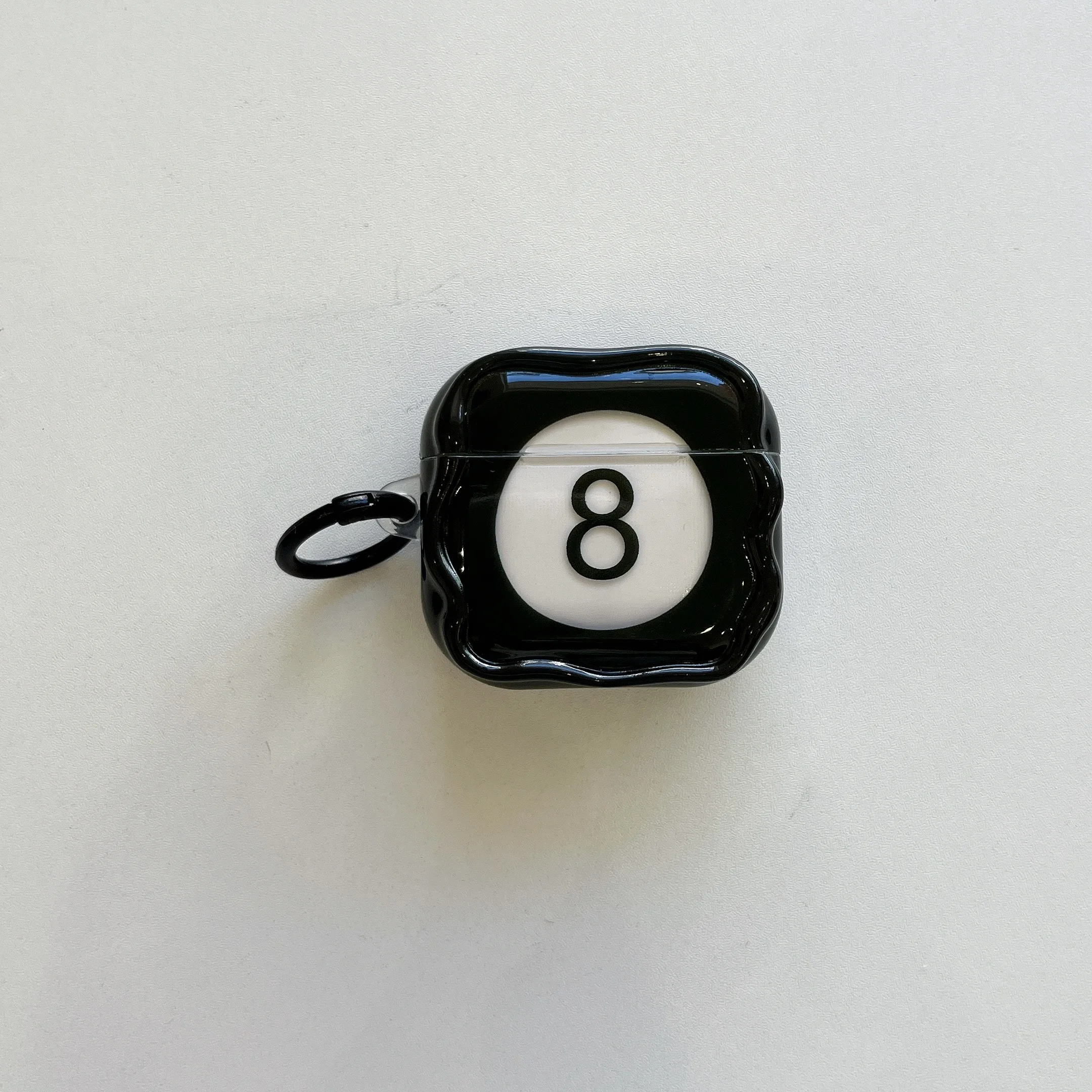 For Apple AirPods Pro3 AirPods 1 2 3 4 Pro 2 Case Creative simulation eightball  Earbuds Protective Cover With Pendant